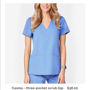 Wear figs casma scrub top. Ceil blue XS